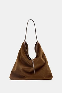CORDUROY EFFECT TOTE BAG