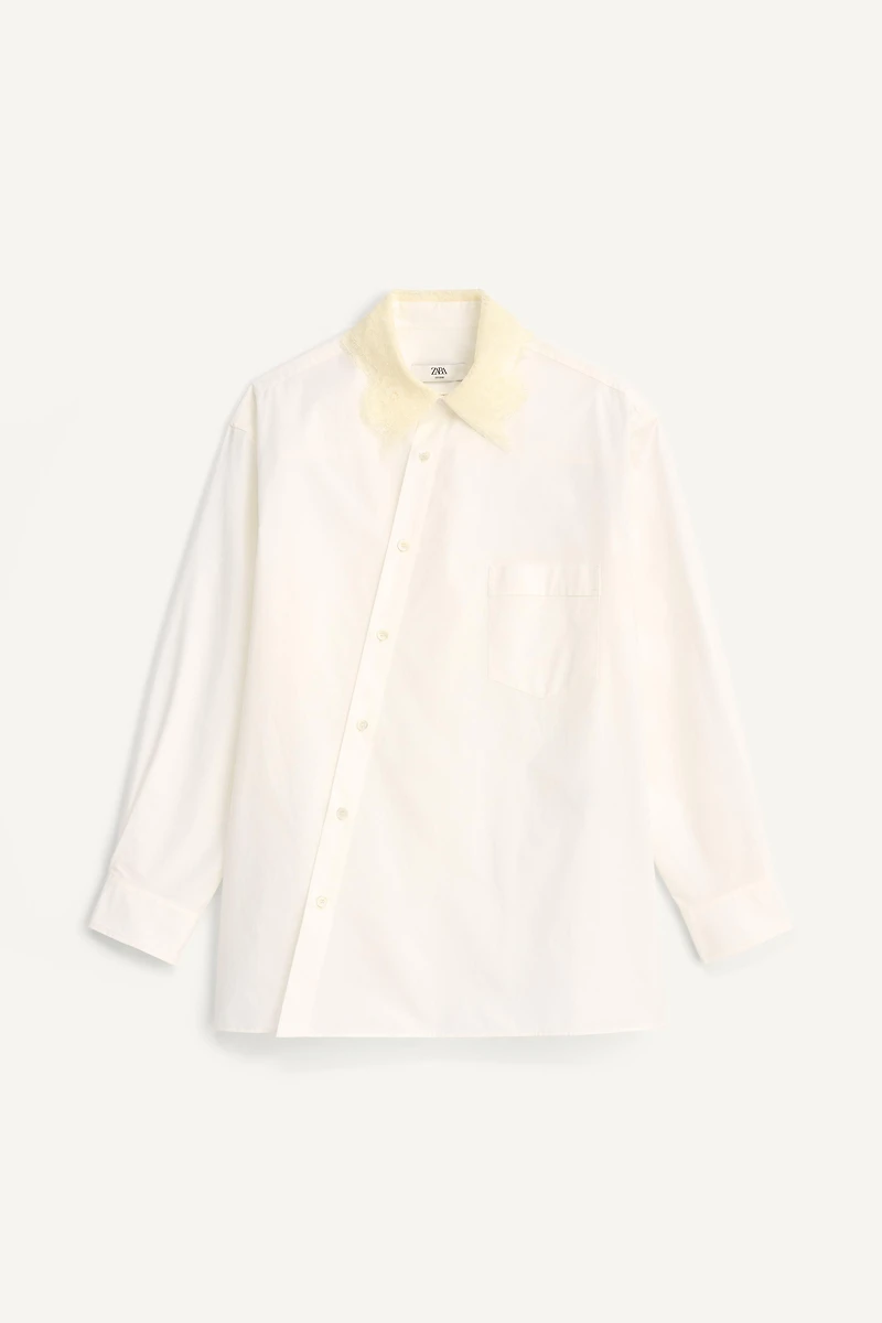 LIMITED EDITION LACE COLLAR POPLIN SHIRT