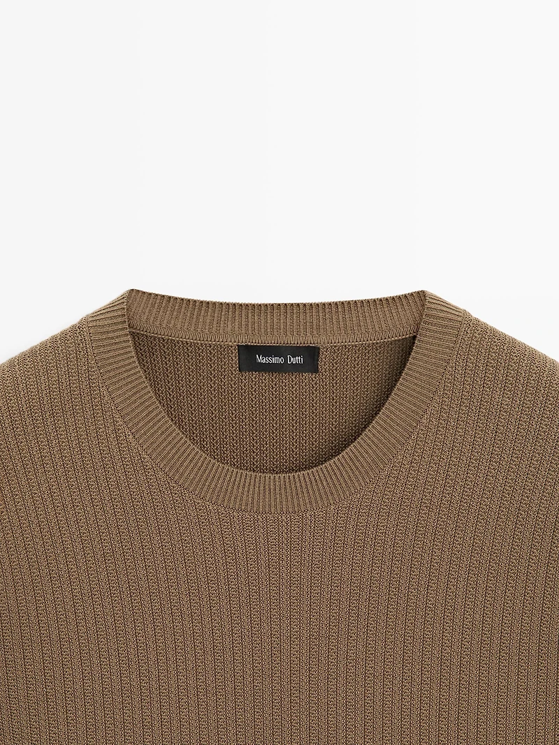 Short sleeve cotton knit T-shirt