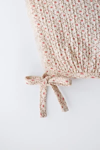 CAPOTE GAZE DE COTTON FLEURS ET DENTELLE