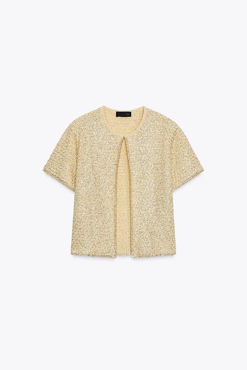 SEQUIN KNIT CARDIGAN