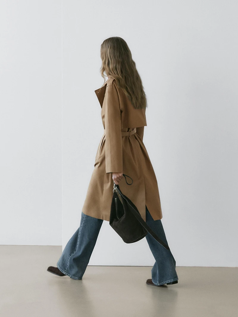 100% cotton trench coat