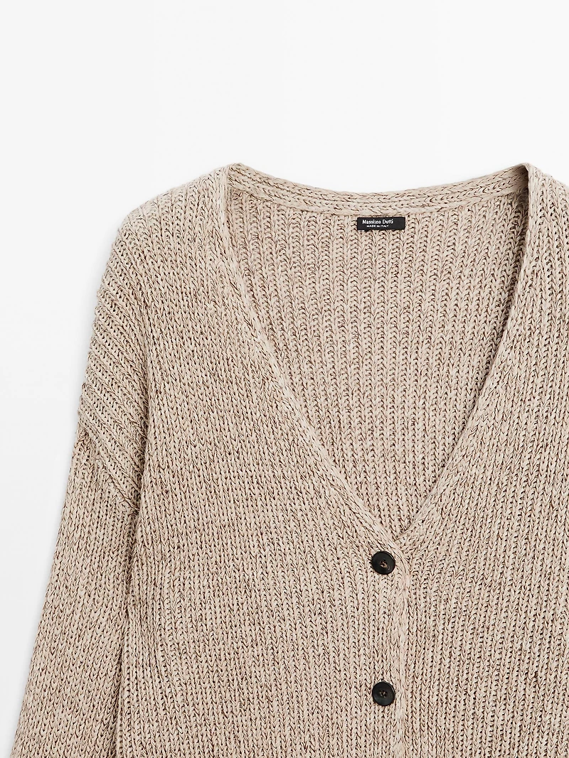 Flecked knit cardigan