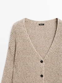 Flecked knit cardigan