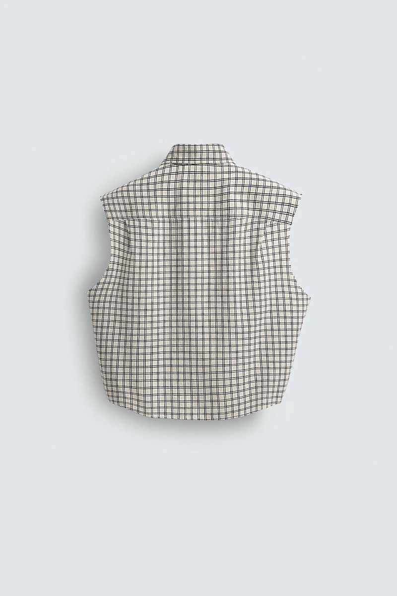 CHEMISE DÉBARDEUR BOXY FIT À CARREAUX