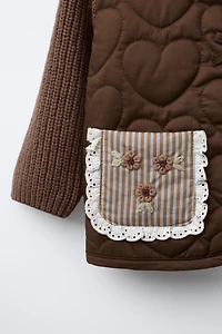 COMBINATION KNIT PADDED JACKET