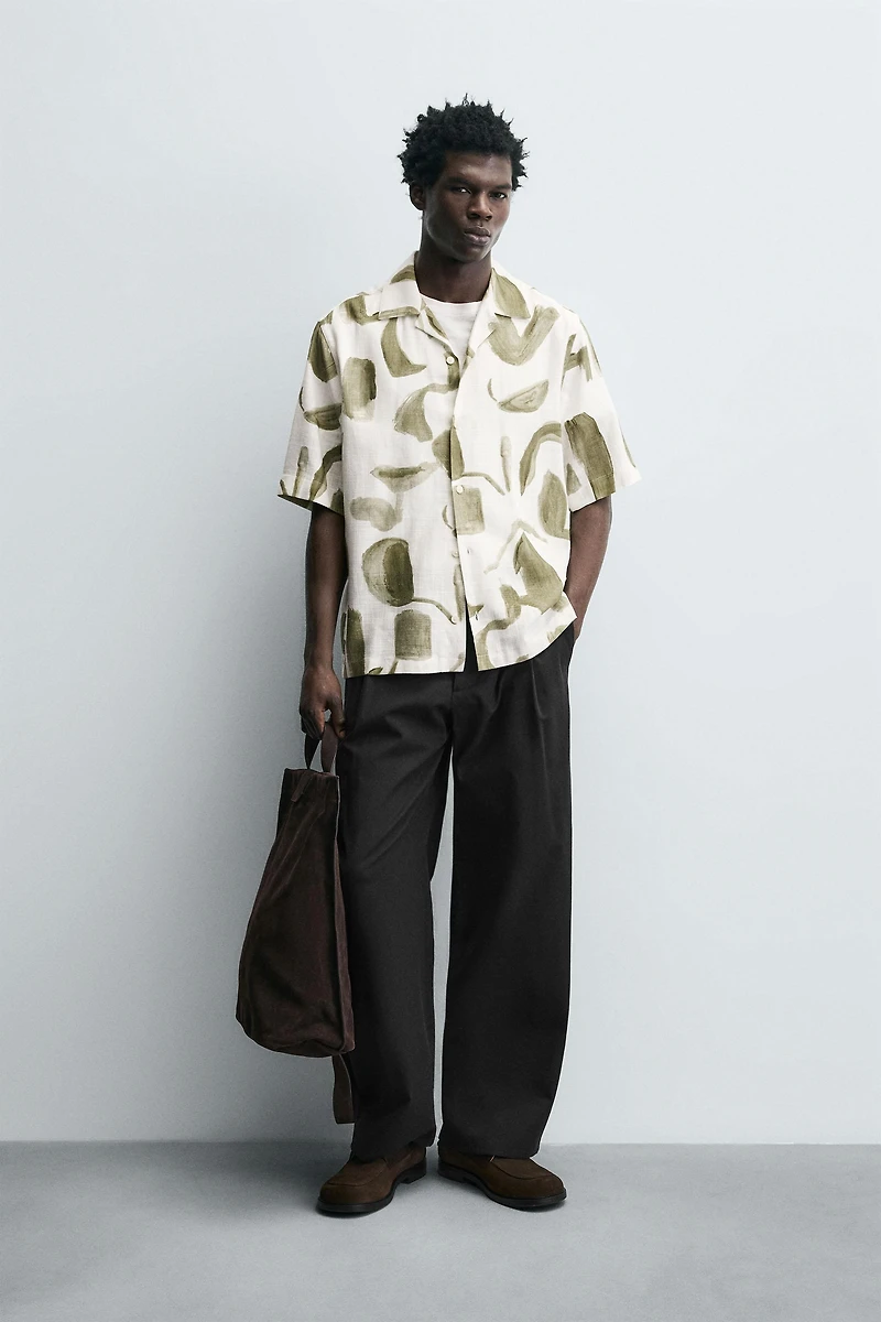 PRINTED VISCOSE - LINEN SHIRT