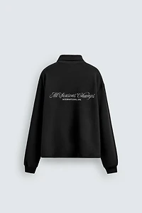 SWEAT COL ZIPPÉ INSCRIPTIONS