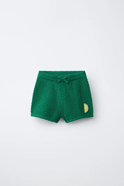 CASA LAWA X ZARA KIDS LEMON KNIT SHORTS