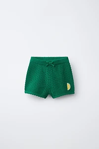 CASA LAWA X ZARA KIDS LEMON KNIT SHORTS