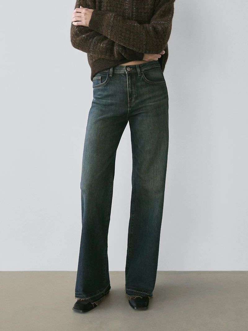 Mid-rise bell bottom jeans
