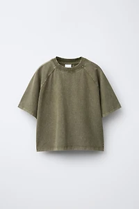 HEAVY WEIGHT T-SHIRT AND WASHED EFFECT RIB FLARE LEGGINGS SET