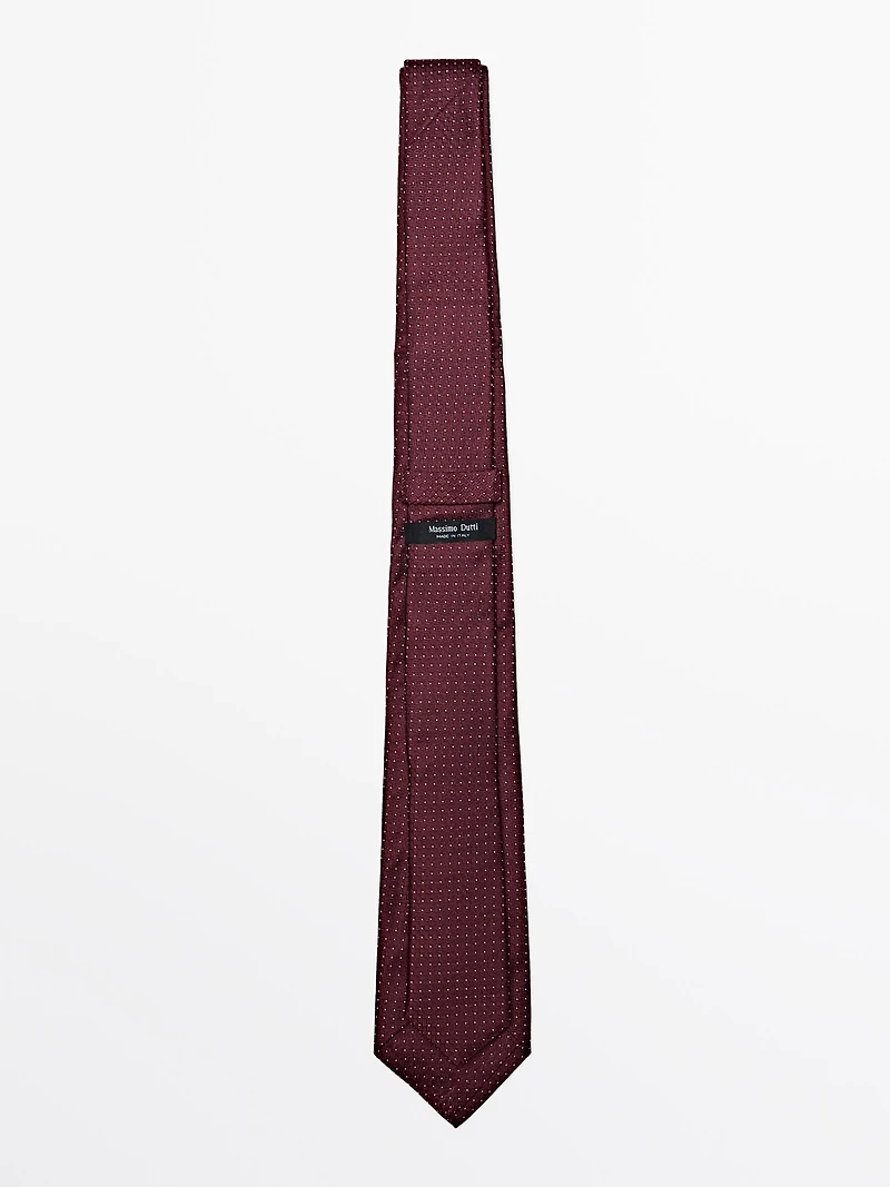 100% silk polka dot tie