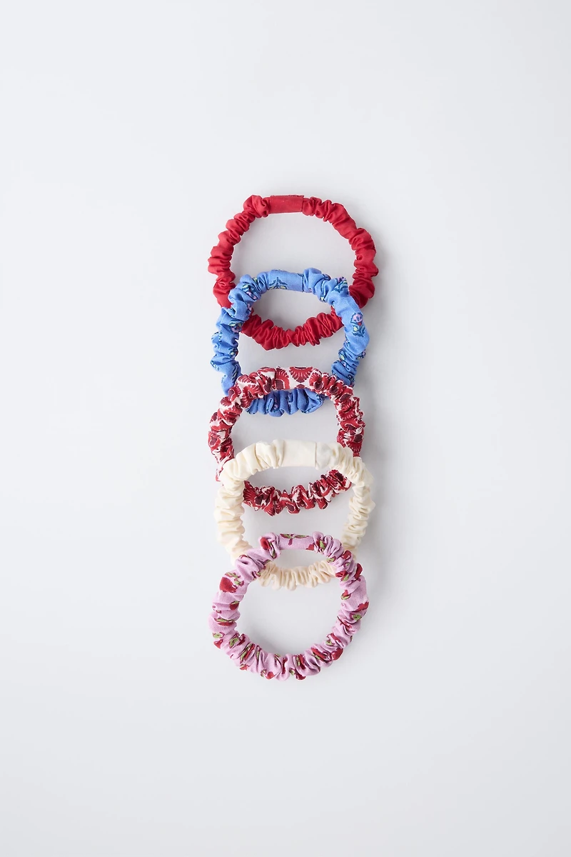 FIVE-PACK OF PRINTED SCRUNCHIES