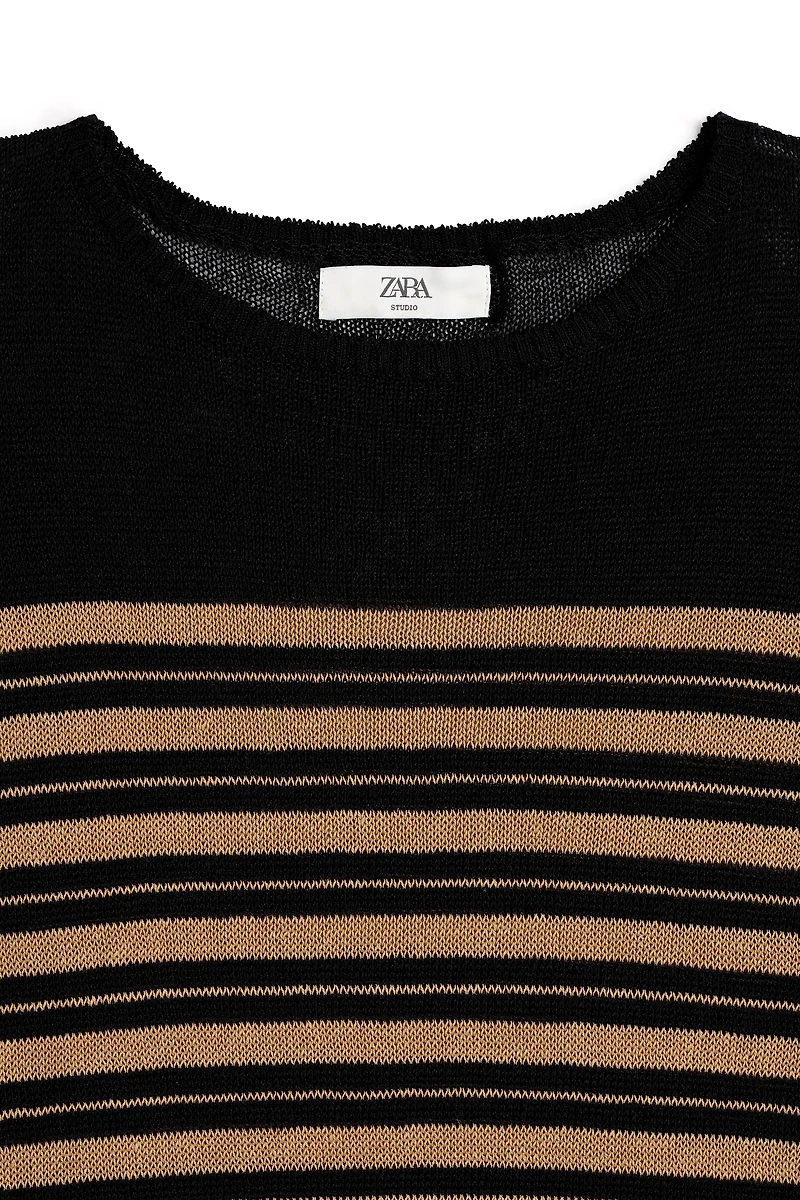 STRIPED LINEN - VISCOSE JUMPER