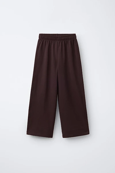 INTERLOCK WIDE LEG PANTS