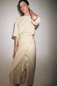 ZW COLLECTION DRAPED MIDI DRESS