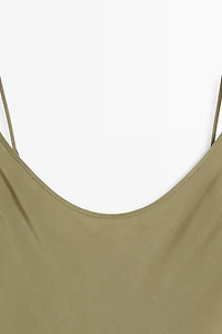 Spaghetti strap lingerie midi dress