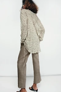 PANTALON CROPPED FLARE AVEC LAINE ZW COLLECTION