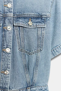 Z1975 SHORT FLOWY DENIM JUMPSUIT