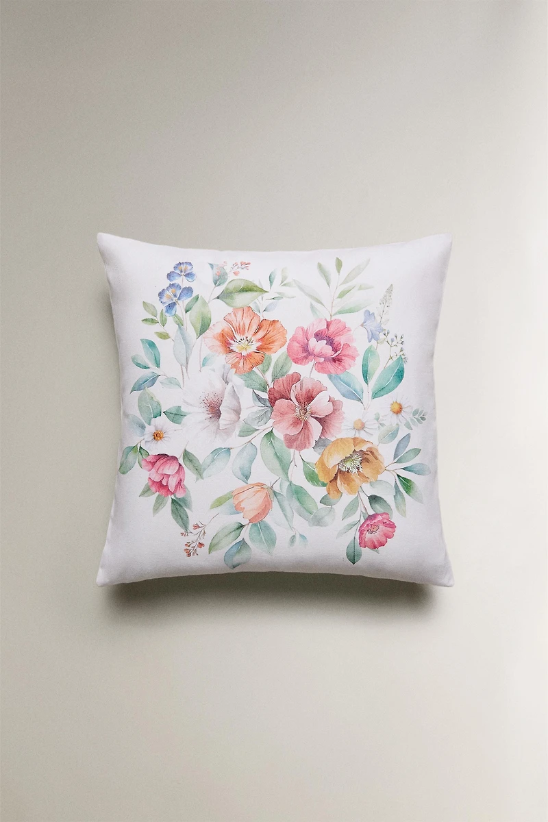 HOUSSE DE COUSSIN FLEURS
