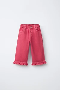 RUFFLED TWILL CULOTTES