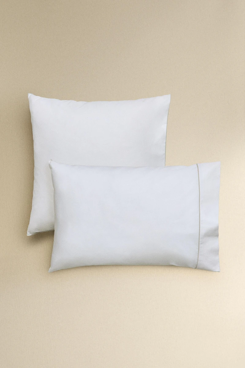 PIQUÉ PIPING PILLOWCASE