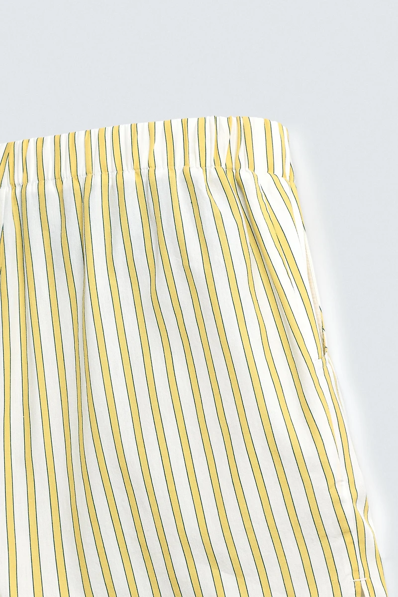 STRIPED EMBROIDERED SHORTS