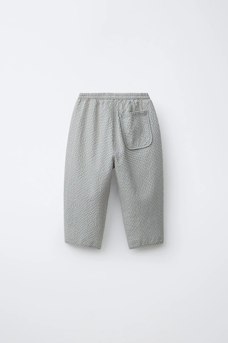 PANTALON BALLON SEERSUCKER À CARREAUX