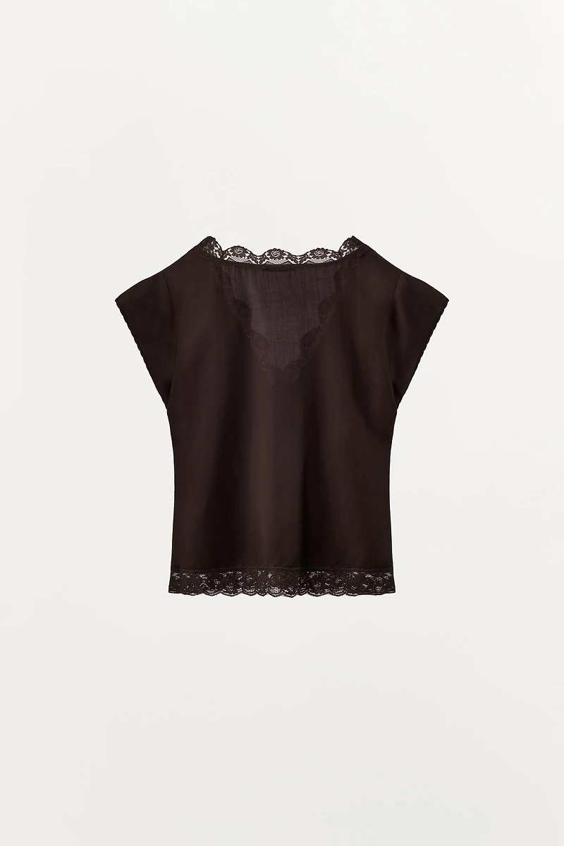 100% LYOCELL LACE TOP