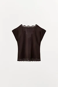 100% LYOCELL LACE TOP