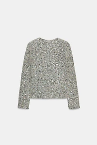 PULL À PAILLETTES MANCHES LONGUES