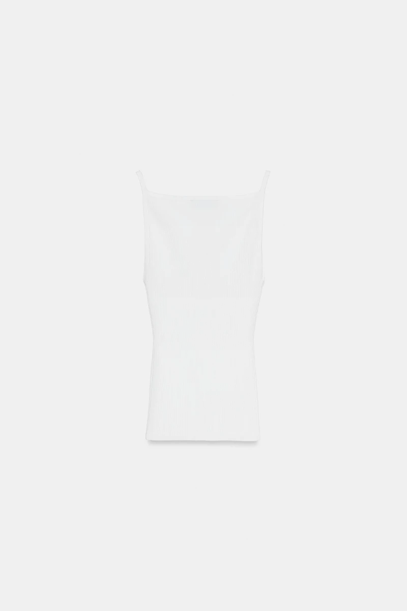 TOP HALTER EN MAILLE CÔTELÉE