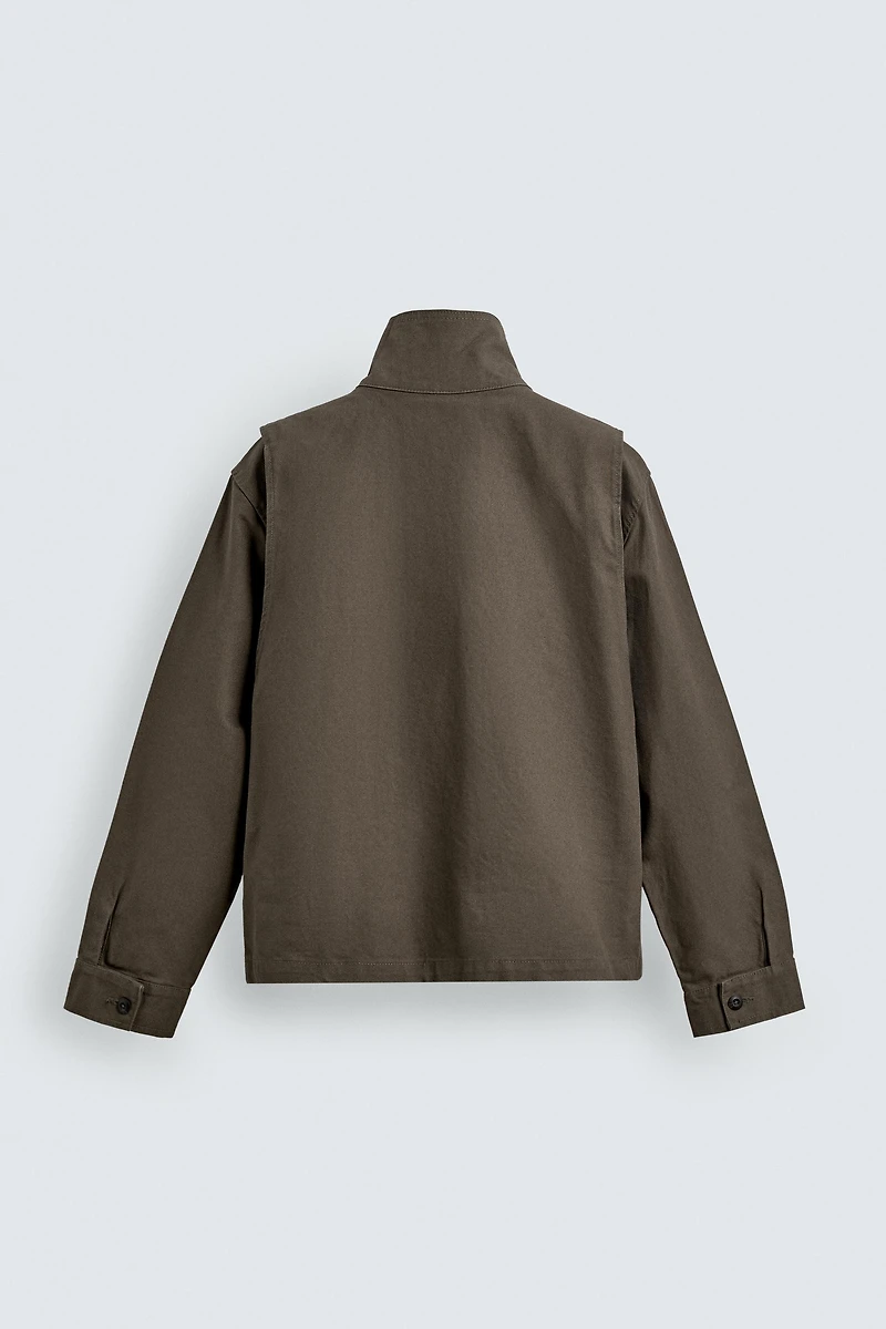 BOXY FIT COTTON CANVAS JACKET