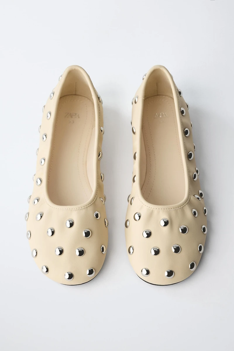 STUDDED BALLET FLATS