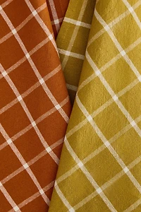 SET OF REGULAR CHECK COTTON KITCHEN TOWELS (SET OF 2)