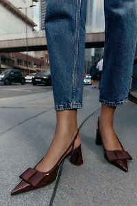 SLINGBACK HEELED SHOES WITH BOW