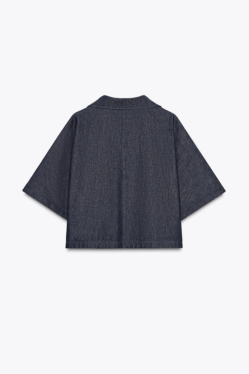 CHEMISE EN JEAN TRF COL POLO