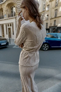 JACQUARD BELTED TOP