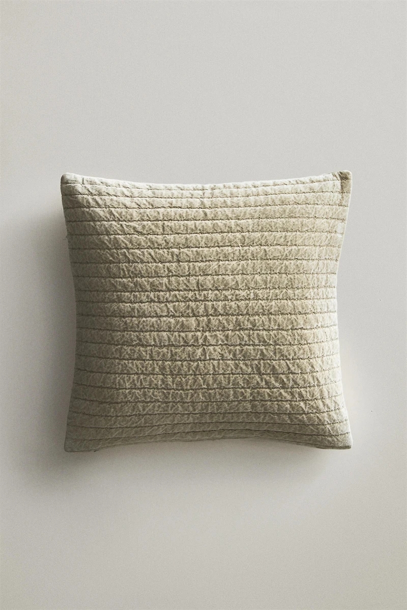 QUILTED THROW PILLOW COVER