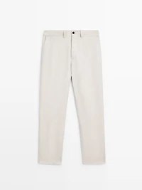 Pantalon léger à chevrons en lin
