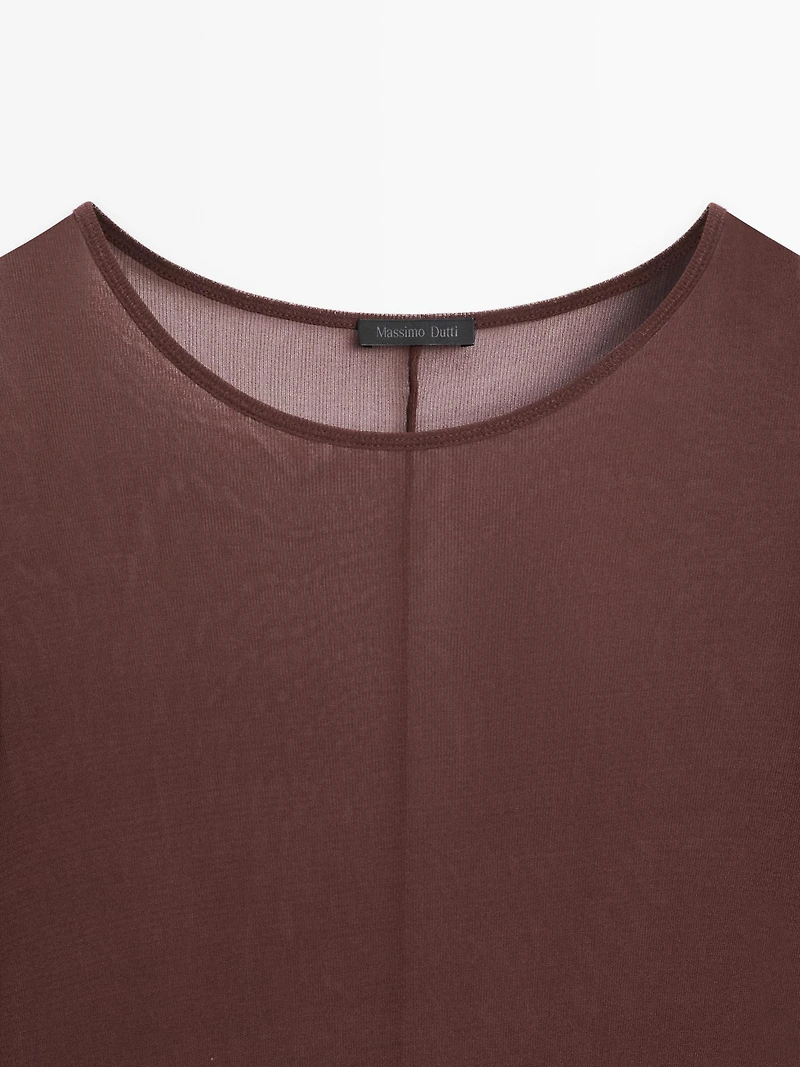 T-shirt manches longues en soie