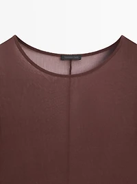 T-shirt manches longues en soie