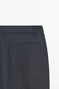 100% linen total look melange trousers