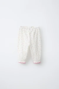 TEXTURED FLORAL PANTS