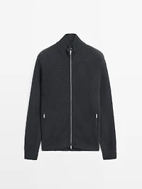 Cardigan poches fermeture Éclair détail contrastant