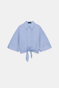 KNOTTED LINEN SHIRT