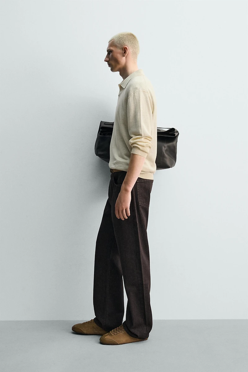 HEMP-COTTON KNIT POLO SHIRT