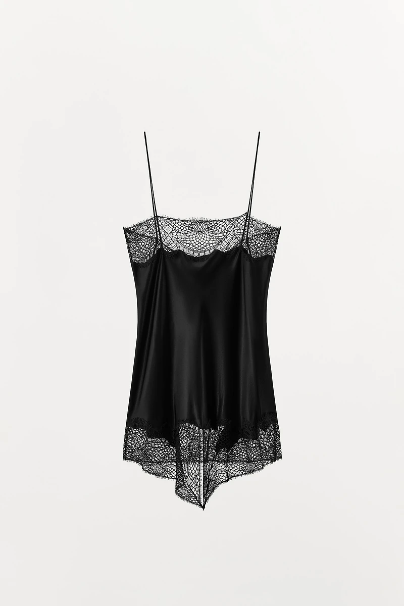 SATIN LACE CAMISOLE TOP