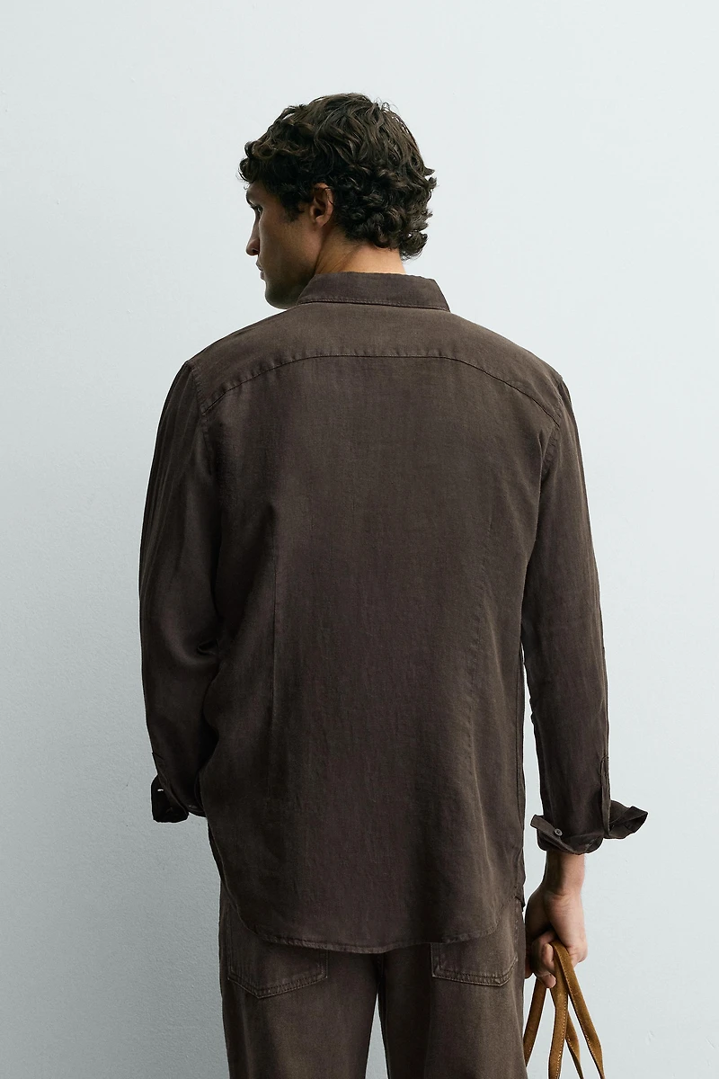 REGULAR FIT 100% LINEN SHIRT